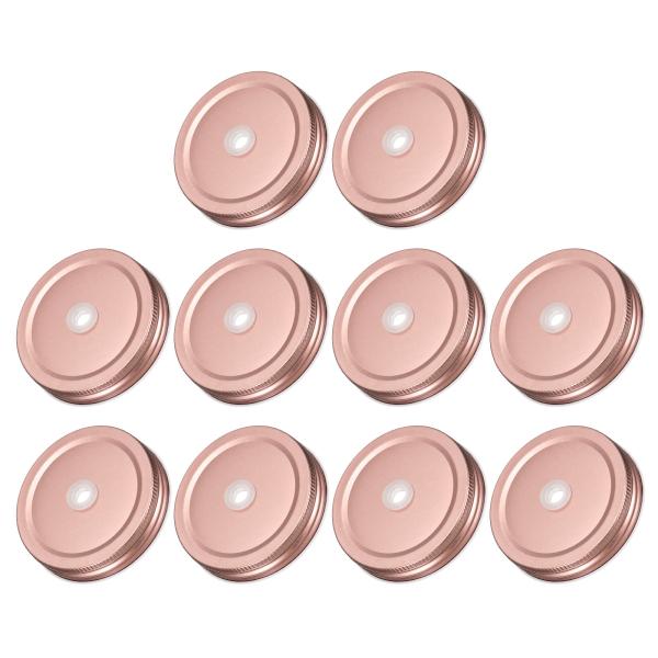 【本商品は海外出荷】お届けは通常20-30日を頂いております。[コンパクトサイズ] - 通常の口70 mmのメイソンジャーにフィットするように設計されており、8 mmのストロー穴が付いているため、8 mm未満のストローがこれらの蓋に適してい...