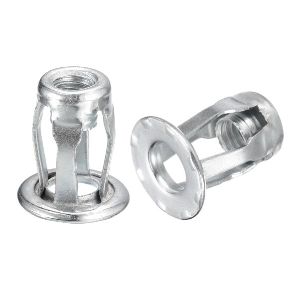 uxcell M6ジャックナット インサートナット ねじ付き 炭素鋼 リベットナット 薄い金属用 長さ 18.6mm 10個入り