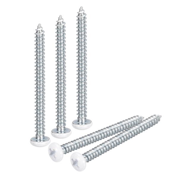 uxcell セルフタッピングネジ ホワイトネジ ST3.5x40mm なべ頭 プラス