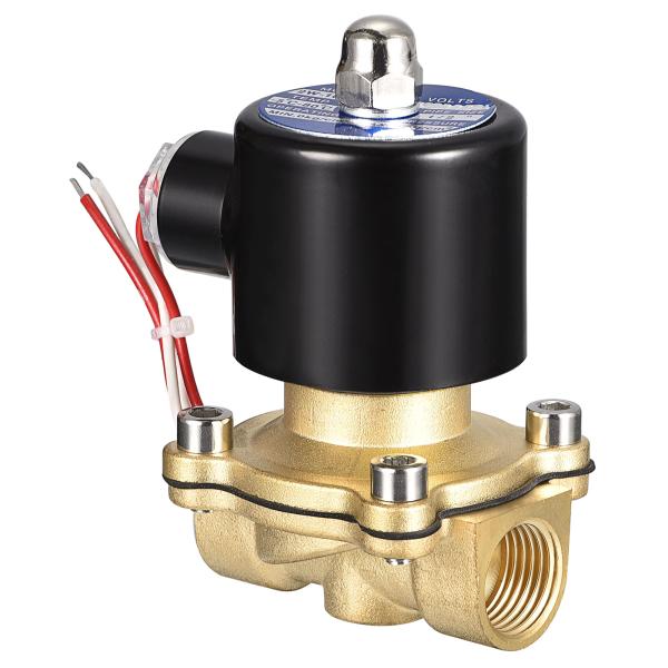 uxcell 真鍮製電動電磁弁 13mmNPT 110VAC エアバルブ通常閉 水 ガス 燃料油用
