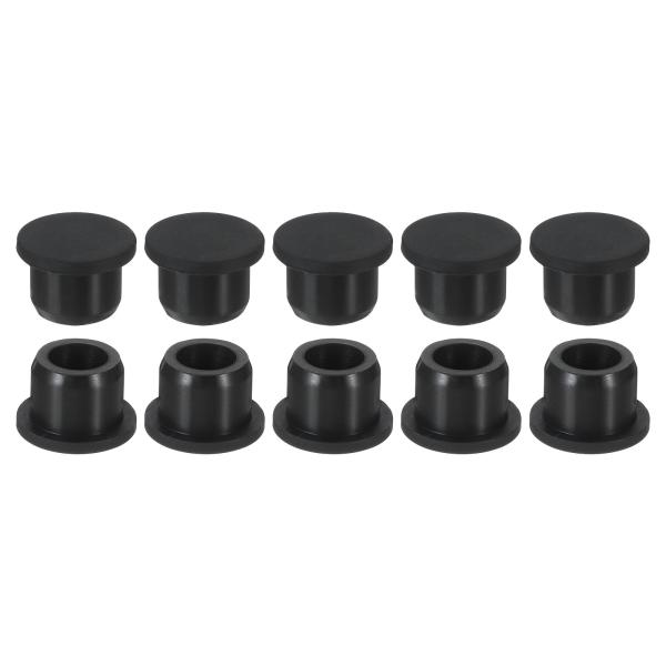 uxcell シリコンゴムホールプラグ シリコーン穴栓 柔軟 フレキシブル プラグ ストッパー 13-14mmホール用 ブラック 10個入り