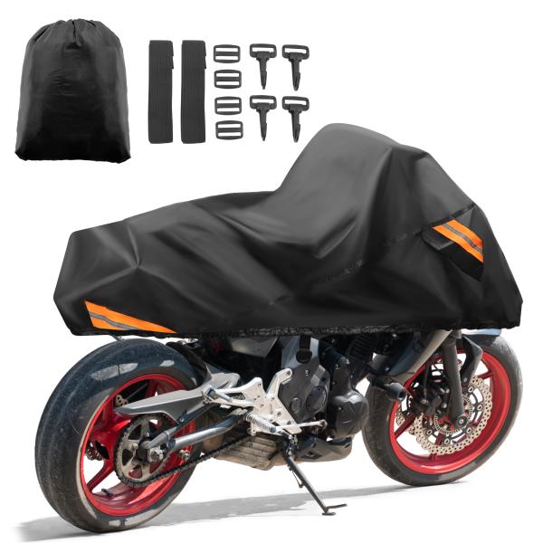 uxcell ハーレーダビッドソンクルーザースポーツスターファットボーイソフテイルダイナスーパーグライド用のオートバイカバーレインダストハーフカバープ