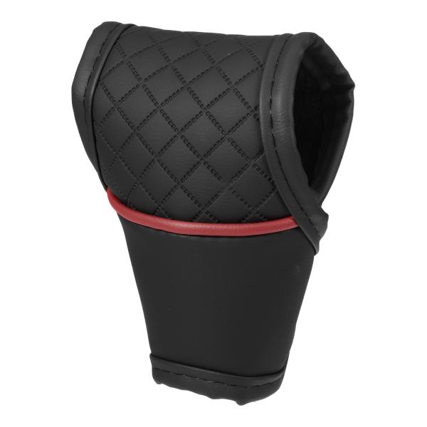Motoforti ユニバーサルカーギアシフトカバーシフトノブカバーギアスティックカバーオートマチックシフトギアカバー 合成皮革 ブラックレッド