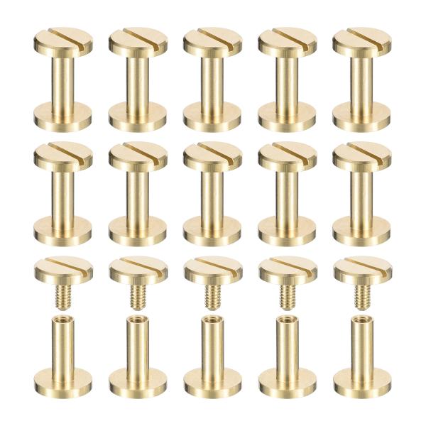uxcell 30個入り真鍮製シカゴスクリュー 10x10mmフラットヘッド