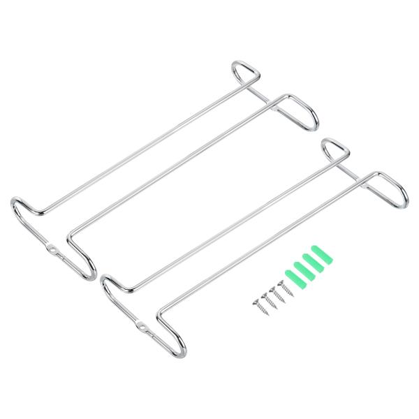 uxcell ワイングラスホルダー 冷間圧延鋼 ワイングラスラ ック バー コーヒー レストラン キッチン 様々なタイプのワイングラス用 シルバー 2