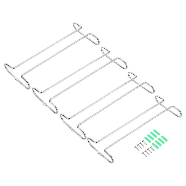 uxcell ワイングラスホルダー 冷間圧延鋼 ワイングラスラ ック バー コーヒー レストラン キッチン 様々なタイプのワイングラス用 シルバー 2