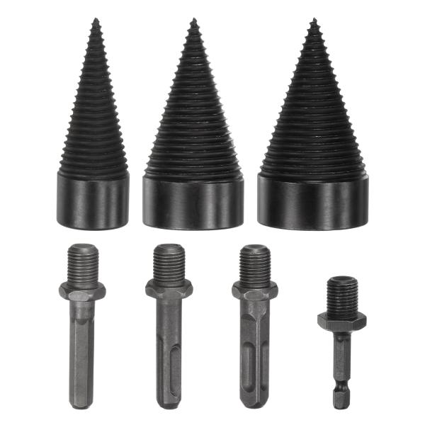 M METERXITY 3パックのウッドスプリッタードリルビット32mm 45mm 50mm 4つのハンドル（スクエア ラウンド ヘックスシャンク 小
