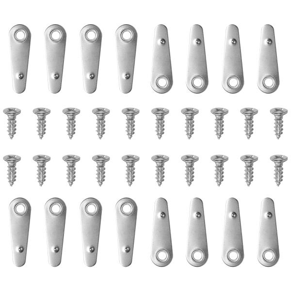 uxcell 100個の額縁裏金具クリップ 100個のネジ付き 額縁裏金具 額縁裏金具クリップ クラフト吊り下げ絵用 シルバー