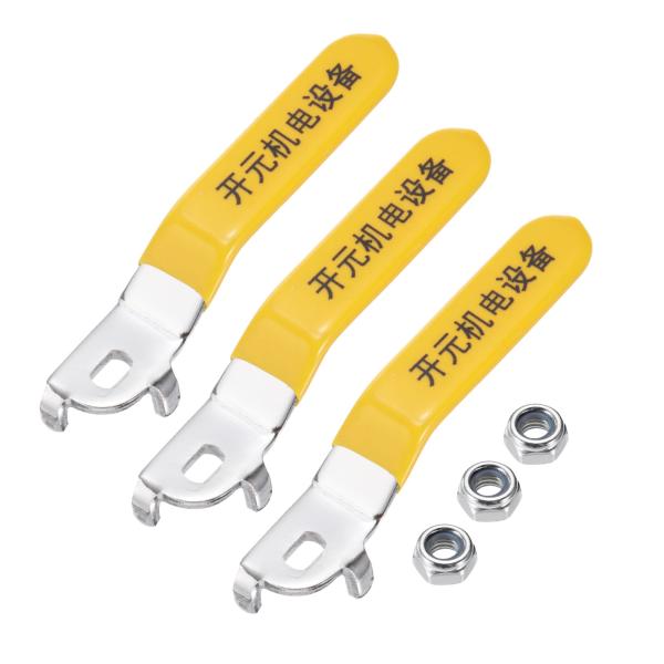 PATIKIL ボールバルブ用レバーハンドル 3個 金属 全長103mm 穴サイズ