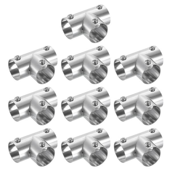 uxcell 10個 3方向パイプジョイント Φ25mmパイプ用 ステンレス T字 コネクタ パイプ継手 自作 DIY用