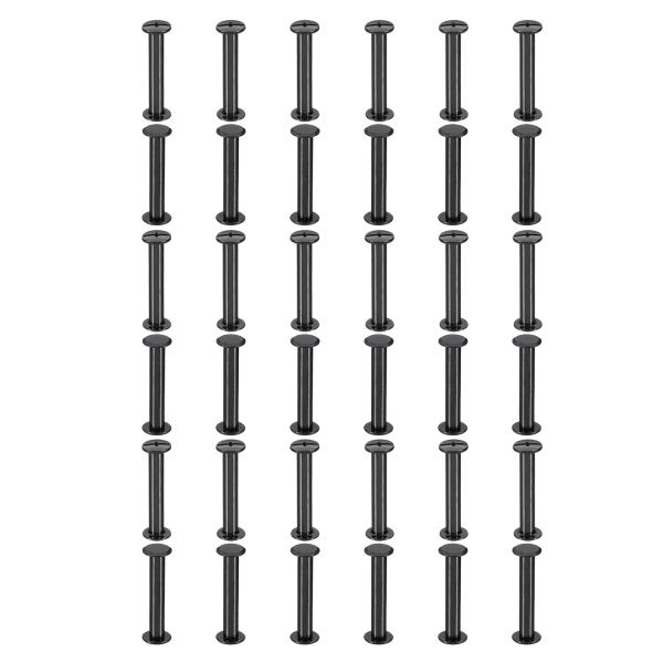 PATIKIL 50セットのシカゴスクリュー 30mm lシカゴスクリュー バインディングポストスクリューボルト レザーリベットファスナーコネクター