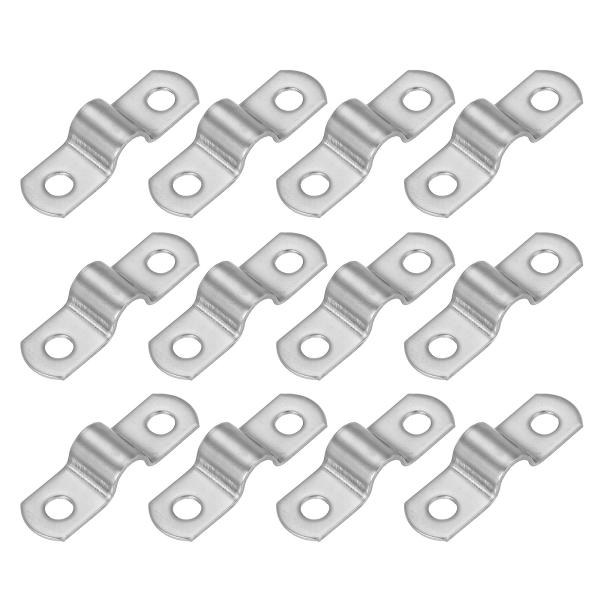 PATIKIL サドルバンド 8mm 2穴 パイプクランプ 厚い パイプ固定金具 304ステンレス 配管 サドル パイプ ケーブルワイヤ 12個