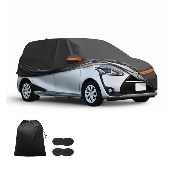 X AUTOHAUX Toyotaに対応・シエンタ用カーカバー アルミフィルム 綿製 アウトドアフルカーカバー オールウェザー ジッパー付き