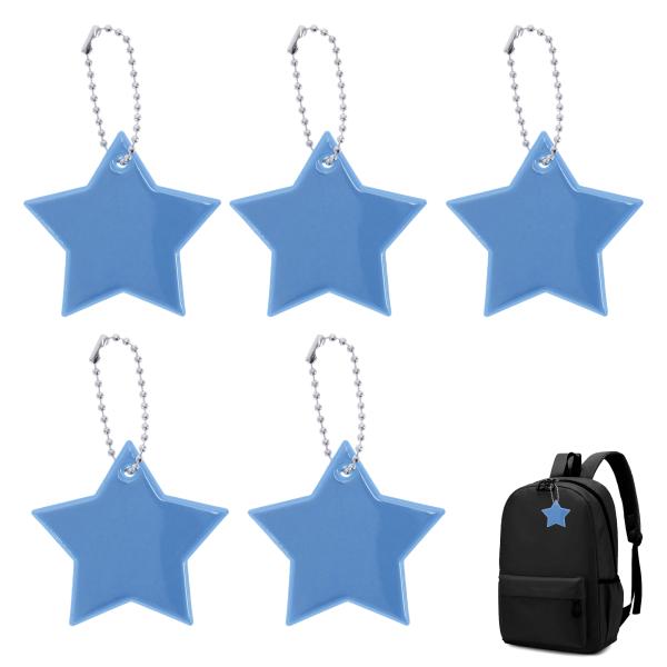 【本商品は海外出荷】お届けは通常20-30日を頂いております。【商品仕樣】スタイル：星型 / カラー：青 / サイズ：6x6cm(同色5個入り)【視認性を高める】反射効果で視認性を向上させ、夜間の安全を守ります。特に自転車や徒歩での移動時に...