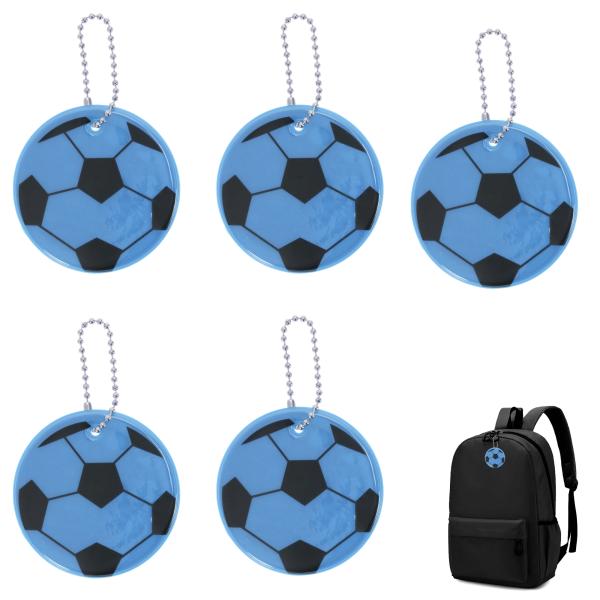 【本商品は海外出荷】お届けは通常20-30日を頂いております。【商品仕樣】スタイル：サッカー模様 / カラー：青 / サイズ：6x6cm(同色5個入り)【視認性を高める】反射効果で視認性を向上させ、夜間の安全を守ります。特に自転車や徒歩での...