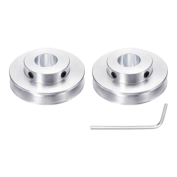 uxcell 1個 シングルグルーブプーリー 15mm固定ボア 50mm外径 アルミニウム合金製 機械用ベルトプーリー 六角レンチ付き 6mm PUラ