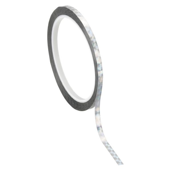 【本商品は海外出荷】お届けは通常20-30日を頂いております。カラー：シルバー；素材：ポリエステル；幅：5 mm / 3/16インチ；長さ：50メートル / 55ヤードホログラムテープ - これらのメッキテープはポリエステル素材から作られて...