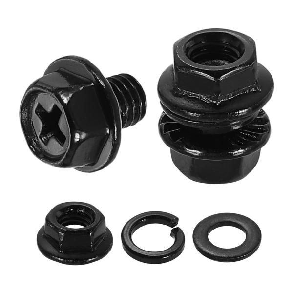 uxcell M5 x 6mm 十字穴 フランジ 六角 ボルト 10個セット 304