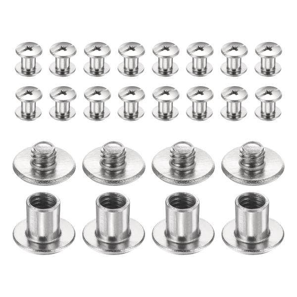 uxcell 20セット シカゴスクリュー M4x5mm 3 mm長 金属製 十字穴 釘リベット スタッドボルト リベット バインディングポストスクリ