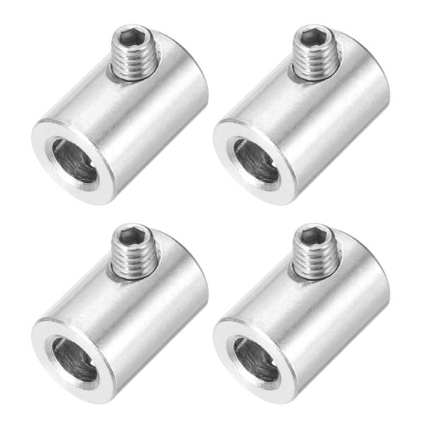 uxcell 4個セット ワイヤーロープクリップ 7mm穴 ダブルホールロックケーブルクランプ 304ステンレス鋼製 ネジ付き シルバー