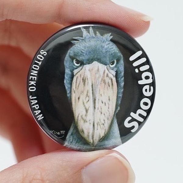 ポストカード付き缶バッジ ハシビロコウ ハシビロコウグッズ ポスト