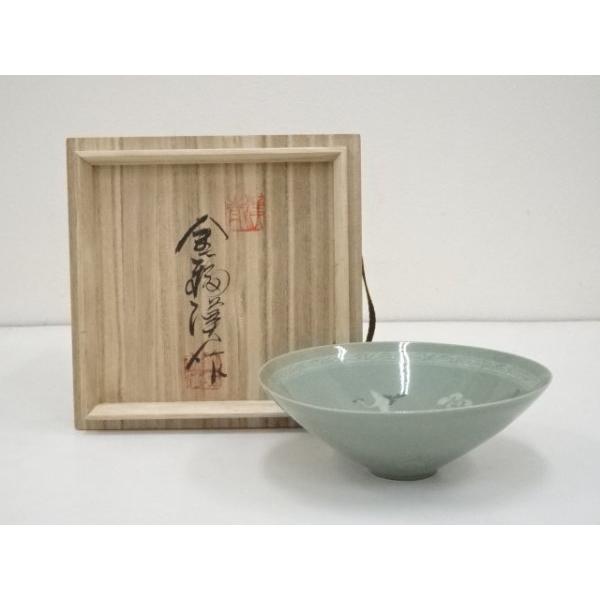 漢青陶窯　韓国人気作家【金福漢】作　高麗青磁　雲鶴象嵌　茶碗　茶道具　茶器 Amazon.co.jp: 漢青陶窯 韓国作家金福漢作 高麗青磁 雲鶴象嵌