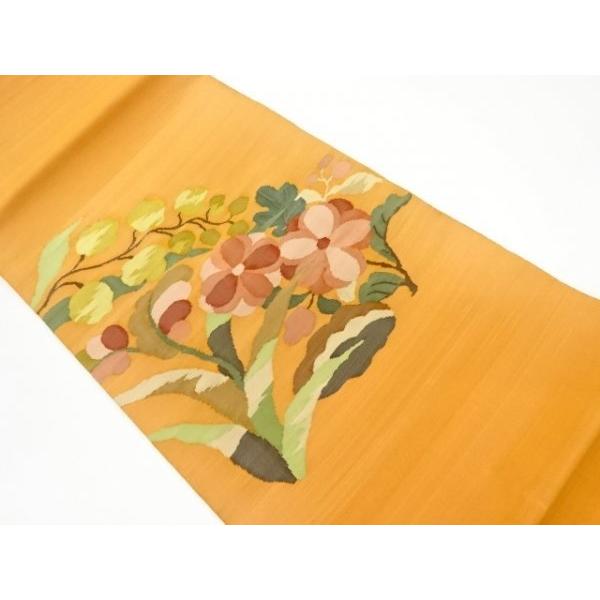 宗sou すくい織花模様織出し袋帯【リサイクル】【着】 :ys6124579:お