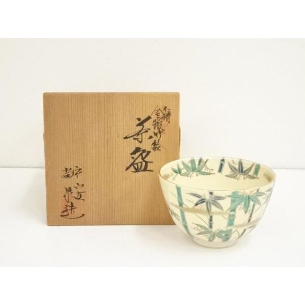 ys6903835; 宗sou 京焼 尚泉造 仁清金雲竹絵茶碗（共箱）【道】 : お