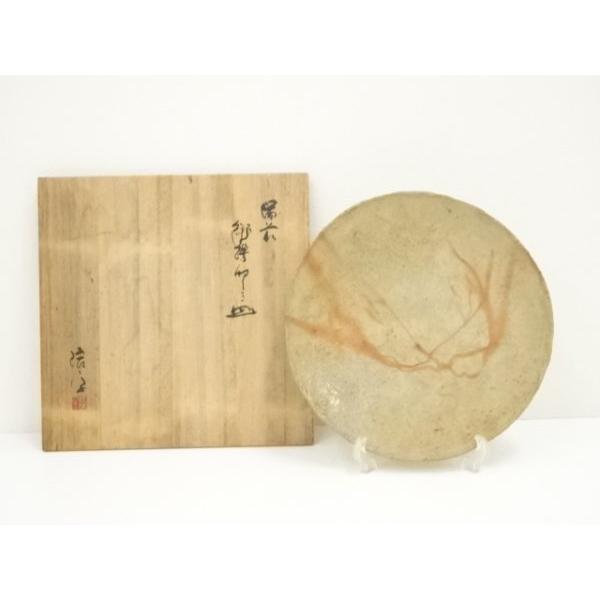 ys6979992; 宗sou 備前焼 永末隆平造 緋襷飾皿（共箱）【道】 : お