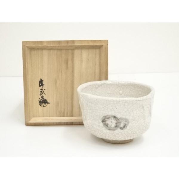 茶道具　瀬戸焼　志野焼　窯神焼　加藤春武作　絵志野茶碗　時代箱　N　6689 茶道具 瀬戸焼 志野焼 窯神焼 加藤春武作 絵志野茶碗 時代箱