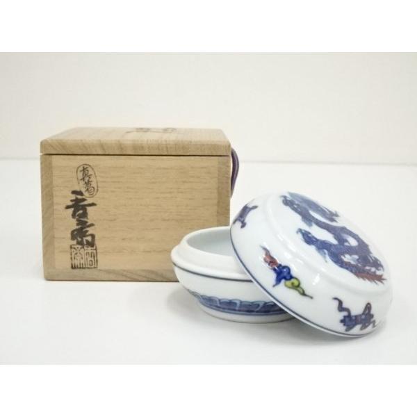 ys7038781; 宗sou 真葛焼 宮川香斎造 花暦龍文香合（共箱）【道】 : お