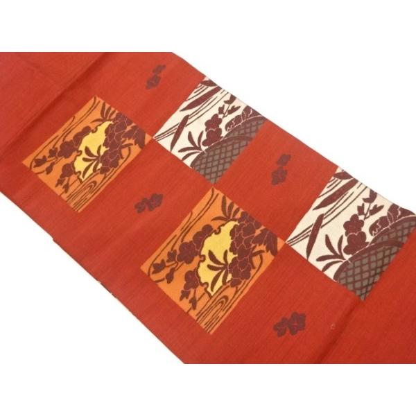 鳳凰・牡丹に唐草模様織出し名古屋帯【中古】【着】【名古屋帯】 宗sou 