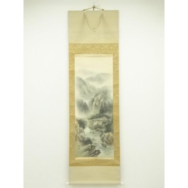 ys7092384; 宗sou 径葉筆 淡色山水 肉筆絹本掛軸【道】 : お茶道具