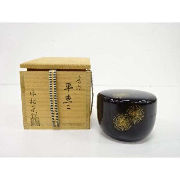 ys7152794; 宗sou 中村宗悦造 漆塗蒔絵 唐松平棗【道】 : お茶道具 