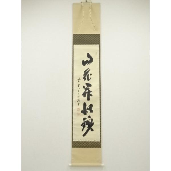 ys7240351; 宗sou 大徳寺 藤井誡堂筆 「山花開似錦」一行書 肉筆紙本