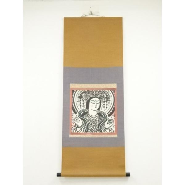 ys7301116; 宗sou 笹島喜平 吉祥天 38/200 木版画掛軸（共箱）【道