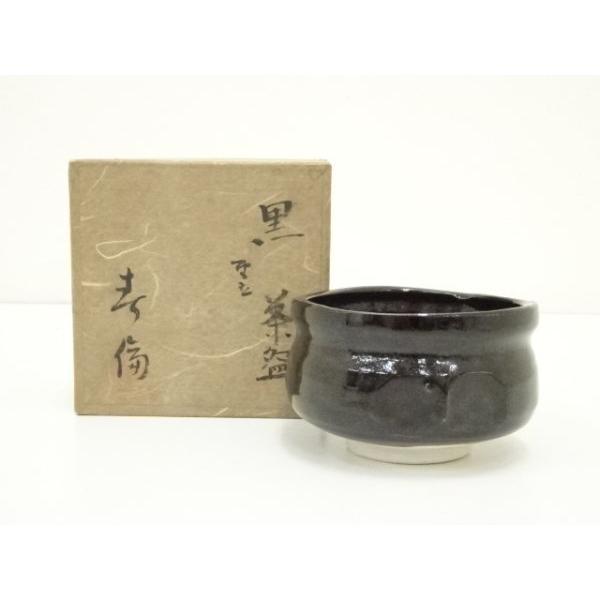 ys7315945; 宗sou 加藤春倫（二代 加藤春鼎）造 黒釉茶碗（箱付