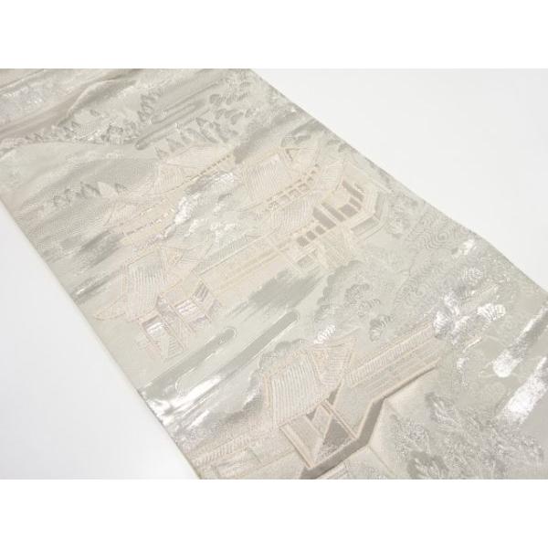 ys7343397; 宗sou 寺院風景模様織り出し袋帯（材料）【アンティーク
