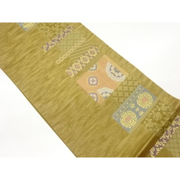 ys7557490; 宗sou 金通し色紙華文花唐草模様織出し袋帯【着】 : お
