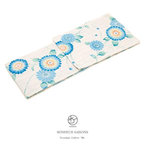 浴衣 レディース bonheur saisons ボヌールセゾン 薄茶色 ベージュ 水色 ブルー ピンポンマム 菊 花 水玉 綿麻 夏祭り 花火大会 女性用 仕立て上がり 【フリーサイズ】【送料無料】 bonheur saisons（ボヌールセゾン） 浴衣 レディース 単品 薄茶色