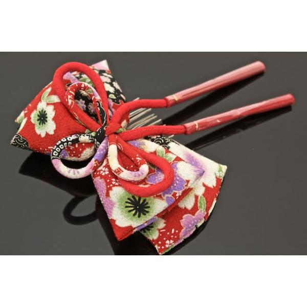 髪飾り卒業式リボン深緋赤レッド黒花柄古典柄りぼん組紐房飾り縮緬ちりめん和柄成人式振袖和装 Buyee Buyee 提供一站式最全面最專業現地yahoo Japan拍賣代bid代拍代購服務