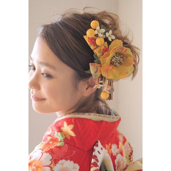 髪飾り 花 フラワー 成人式振袖髪飾り 卒業式袴髪飾り 金茶 和柄 組紐 和風 Buyee Buyee 日本の通販商品 オークションの代理入札 代理購入