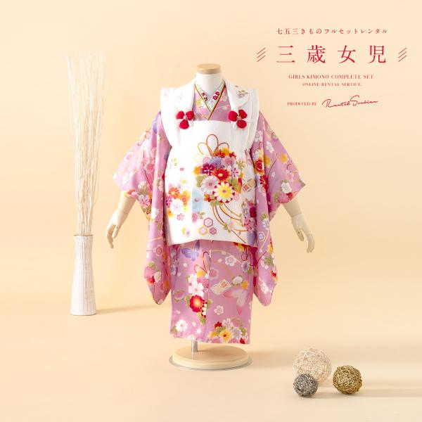 子供着物 被布 花薬玉 白色 七五三 3歳 CK-7013 子供着物 被布 花薬玉 白色 七五三 3歳 CK-7013 子供着物 被布