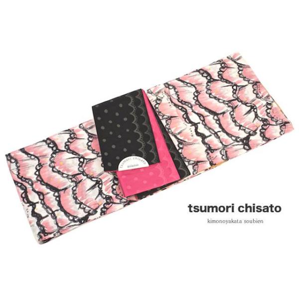 超美品　綿　本染浴衣　浴衣　夏物　167裄67　朝顔　薄ピンク　青　ツモリチサト TSUMORI CHISATO（ツモリチサト） 浴衣 レディース 単品 ピンク レース