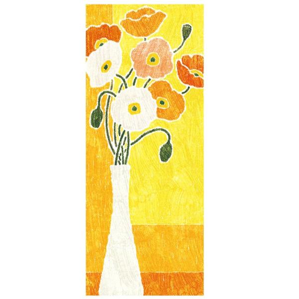 絵画 花の絵 インテリア 壁掛け 版画 風水 玄関 おしゃれ/絵画 白の花瓶と芥子の花束/藤谷壮仁郎 Soujirou Art FW008