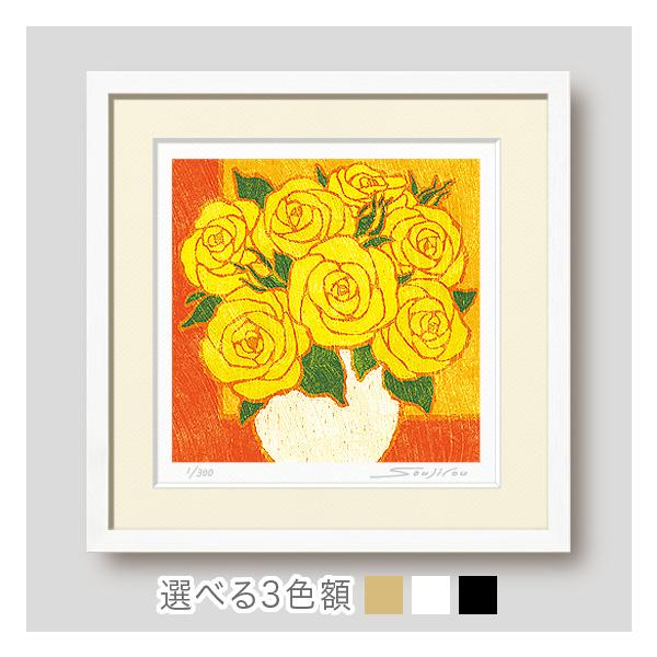 Q　♡エレガントな美しいバラ ポスター絵画 ゴージャスゴールド金色額装 Q様専用 ♡エレガントな美しいバラ ポスター絵画 ゴージャスゴールド