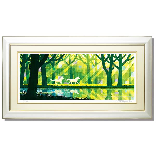 馬/竹中三郎　アート/絵画/インテリア 楽天市場】絵画 reflections 馬 インテリア 抽象画 壁掛け 版画