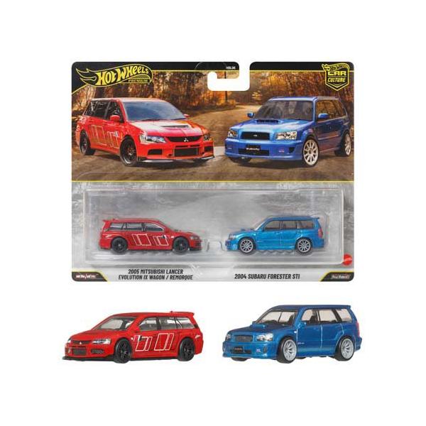 三菱ランサーエボリューションVI & スバルWRX STIセット ホットウィール P2P 2005三菱ランサーエボIX／2004スバルフォレスター