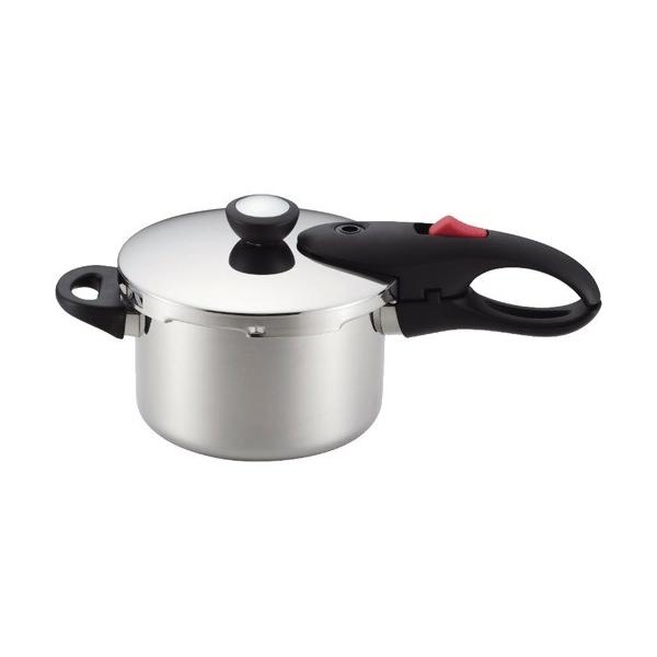 ステンレス鋼圧力鍋 4L IH・ガス対応 軽量単層NEO IH対応 圧力鍋 3L HB-1734 オール熱源 4合炊き ( 1個入