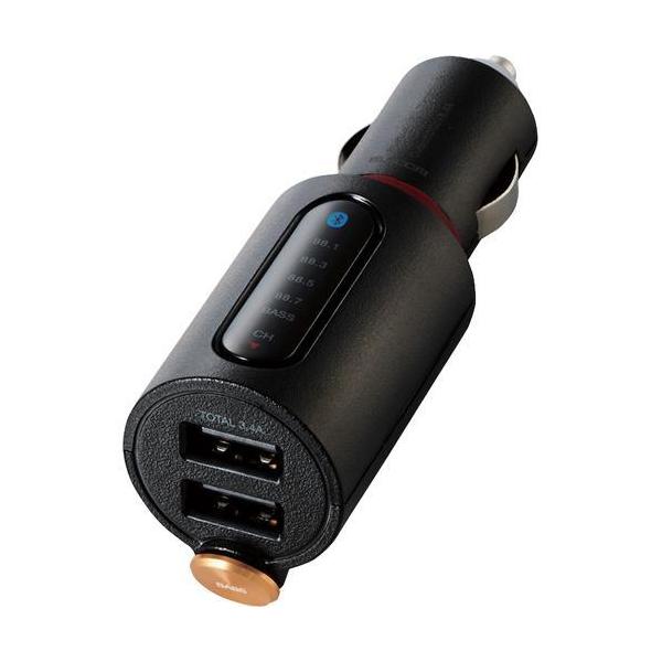 FM�g�����X�~�b�^�[ Bluetooth USB2�|�[�g�t 3.4A �u���b�N LAT-FMBTB04BK ( 1�� )/ �G���R��(ELECOM)
